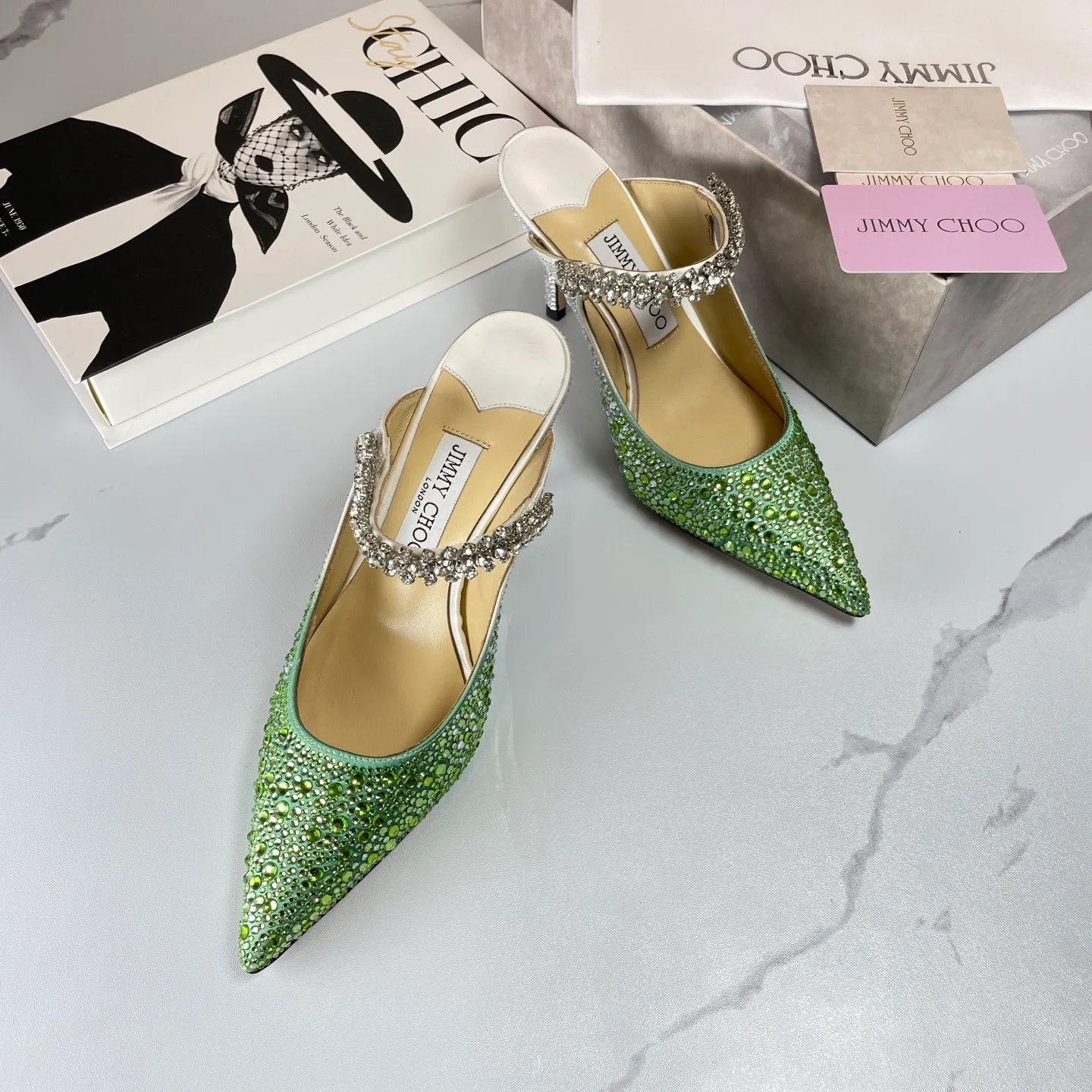 👟👟Ex-factory price 680👟👟 Jimmy Choo BING 65 diamond high heels 35-40 (41 42 43 customized)